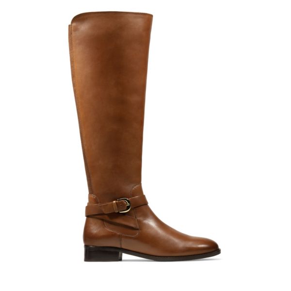 Clarks Womens Netley Whirl Knee High Boots Brown | UK-2185396